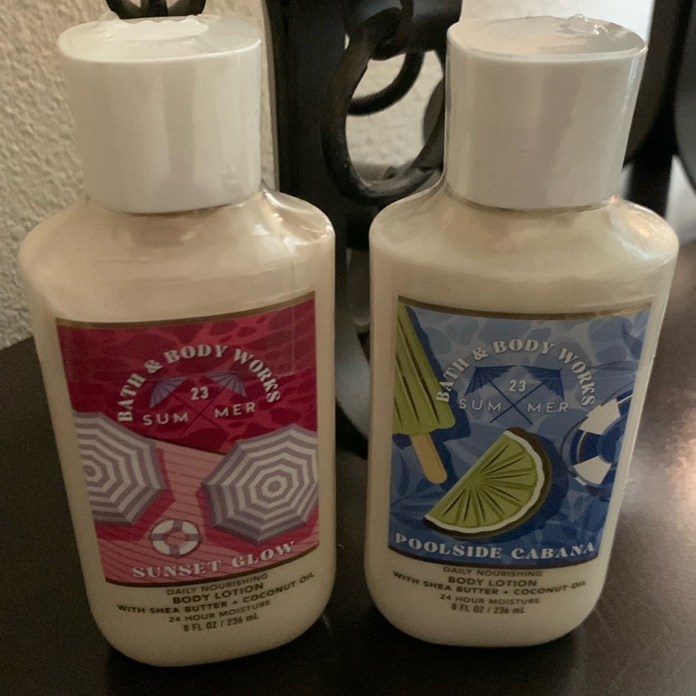 Bath & Body Works 23 Summer Body Lotions Sunset Glow & Poolside Cabana Bundle